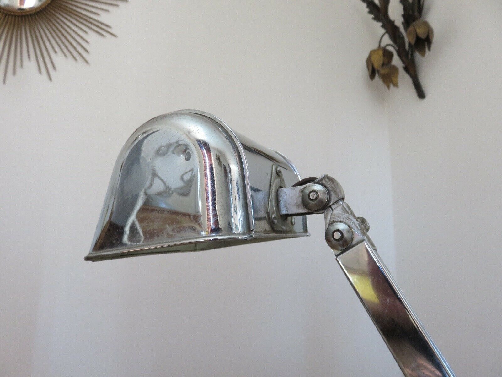 Pair of Art Deco lamps in chrome brass and Carrara marble 30s 40s