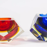 Blue and yellow Murano Mandruzzato ashtray