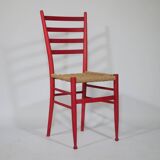 B&B Italy Wicker Chairs Table Colorful Mid-Century Design 60s 70s, Set of 5