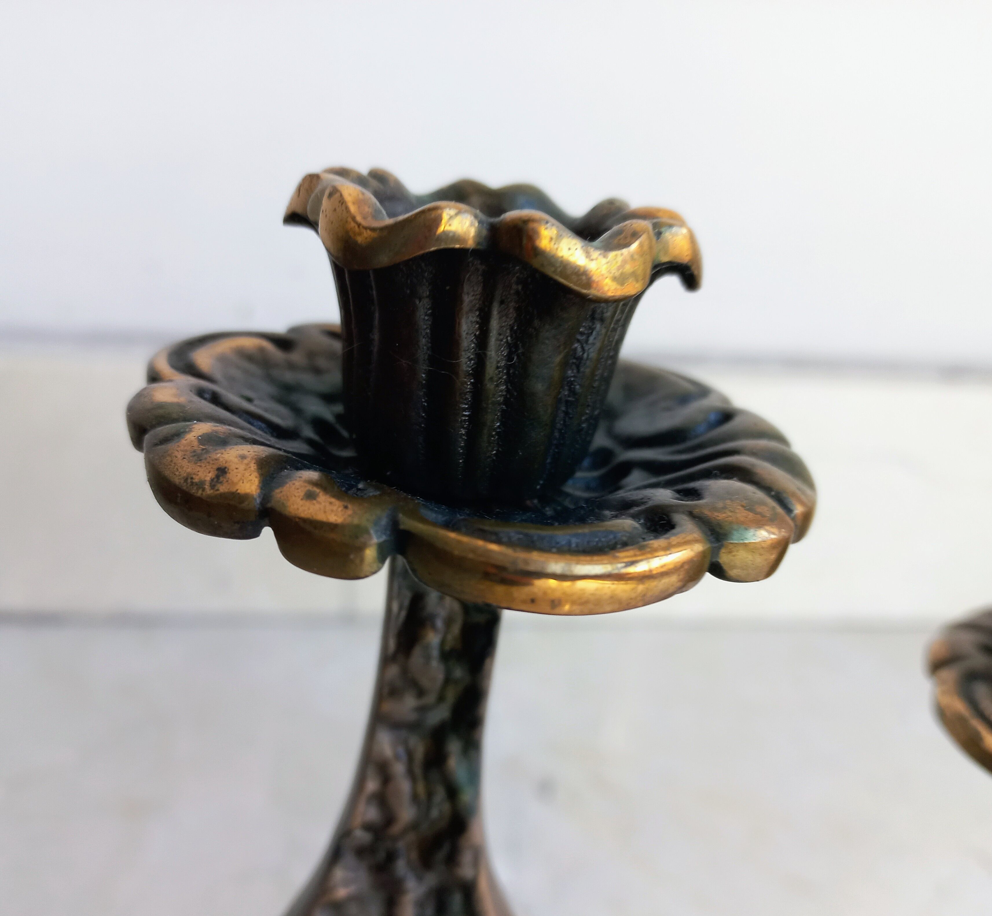 Bougeoir brutaliste en bronze