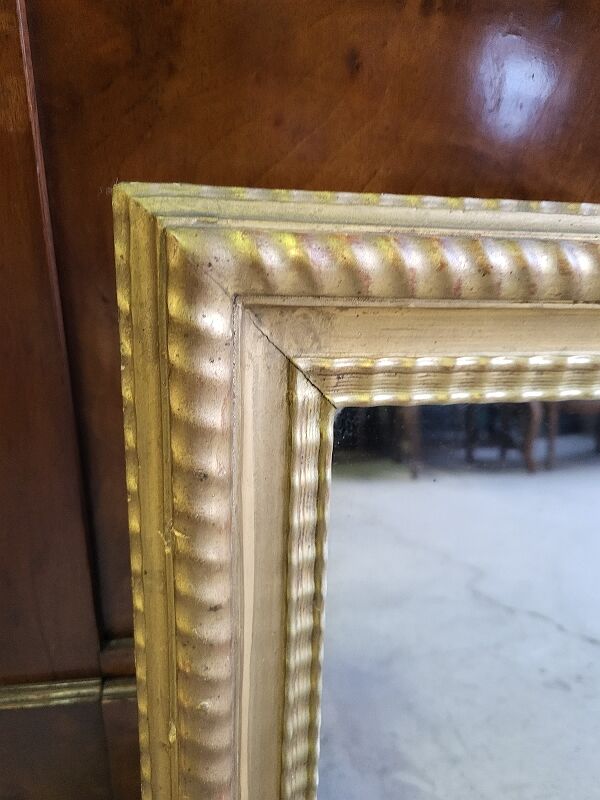 Rectangular old golden mirror