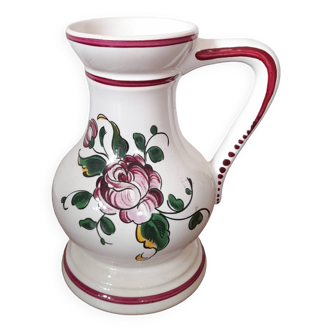 Vintage earthenware vase with flower decor Strasbourg