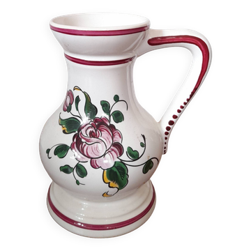 Vase vintage en faïence fleur décor Strasbourg