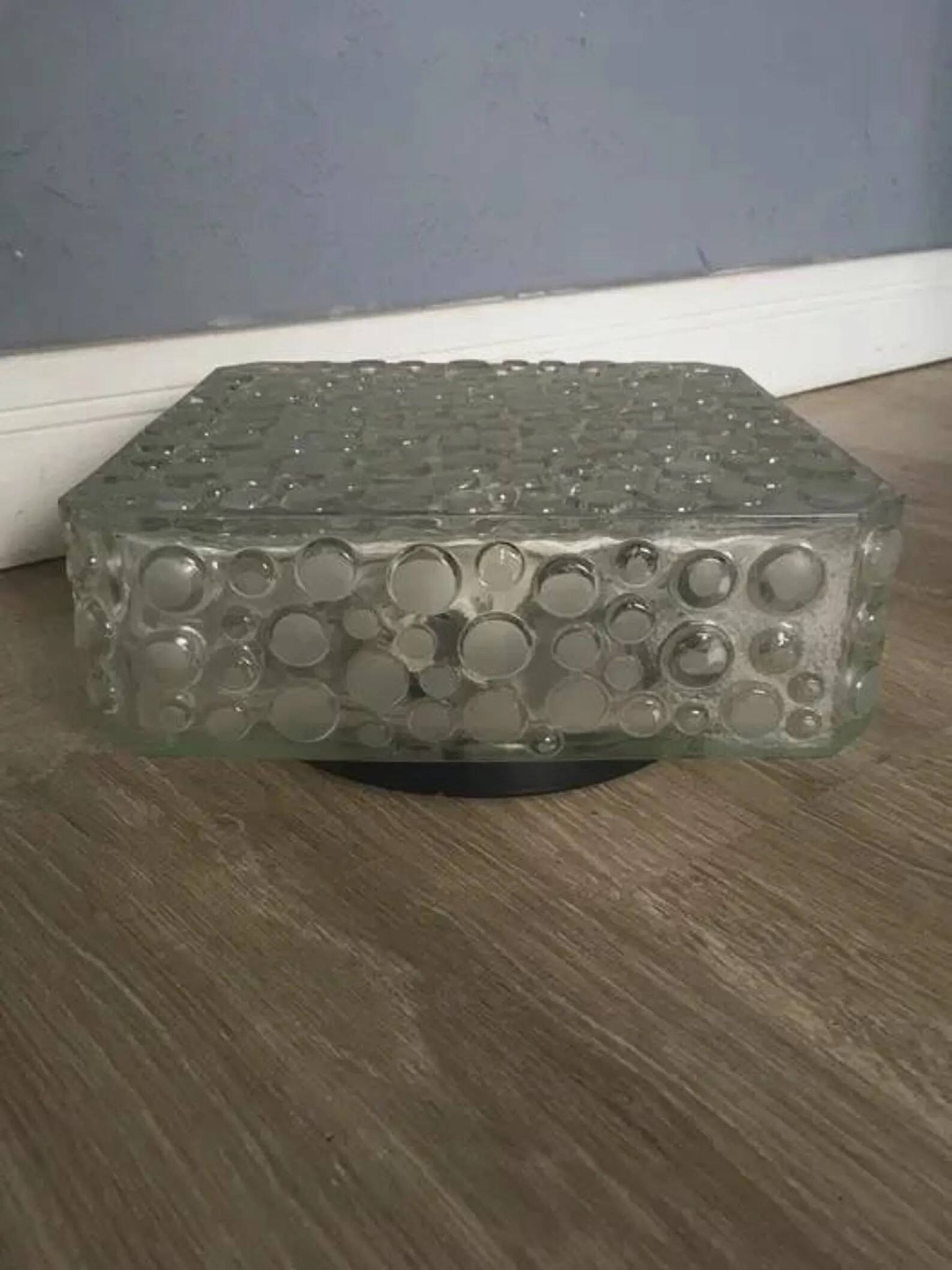 Hustadt Leuchten Lamp Sconce Mid Century Bubble Crystal Glass 1950s