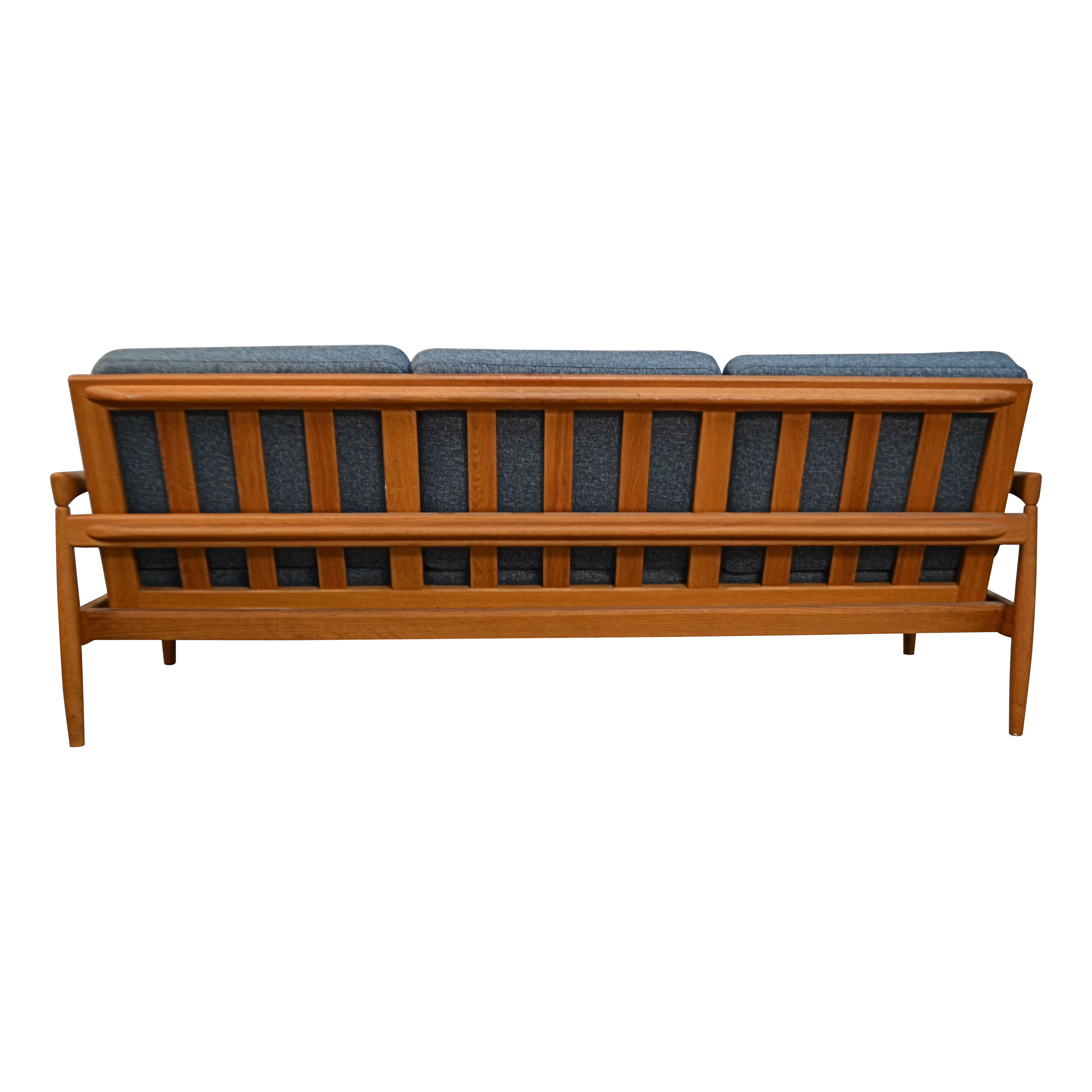 Vintage swedish design erik wørts oak 3-seater sofa