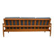 Vintage swedish design erik wørts oak 3-seater sofa