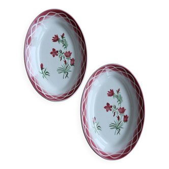Raviers vintage earthenware Sarreguemines Digoin model Aude – Floral decoration