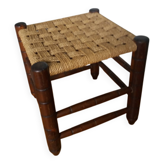 Wooden and rope stool