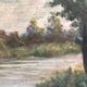 Mid 20th Century French Farmhouse Landscape Oil Painting on Board