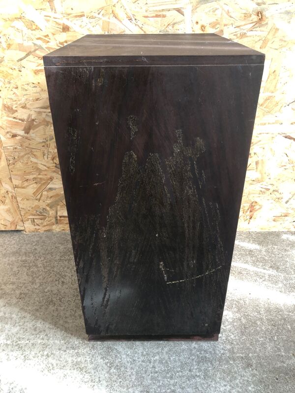 Ancien Meuble Hifi Vinyle Placage Bois + Tiroirs Intérieurs Audio Vintage
