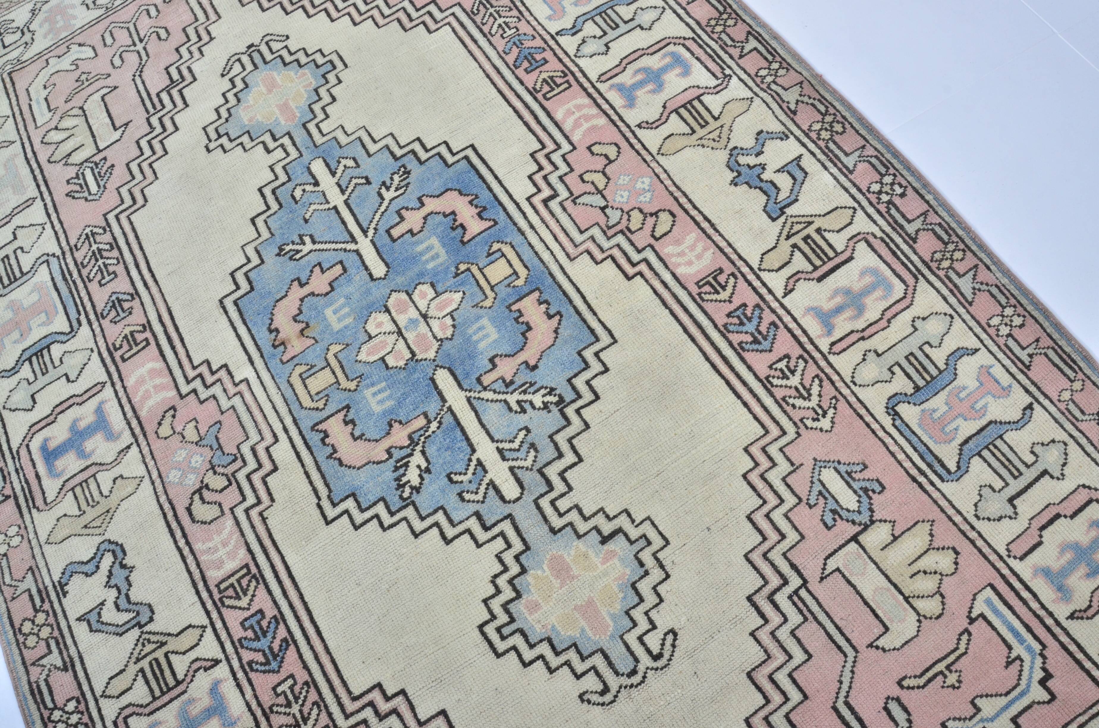 Handmade wool Oushak rug sku 3551