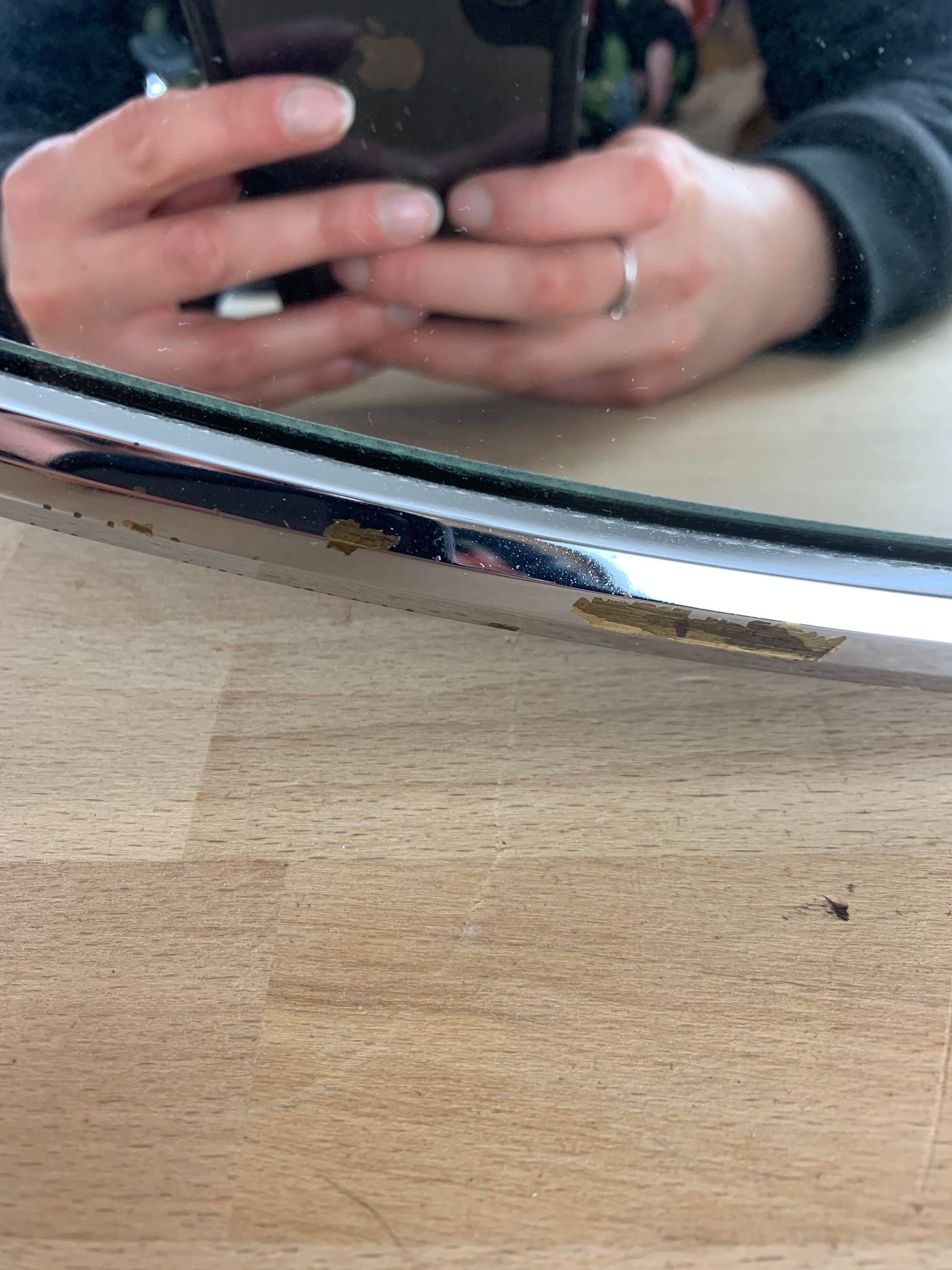 Oval mirror 51 x 81 cm chrome 1970