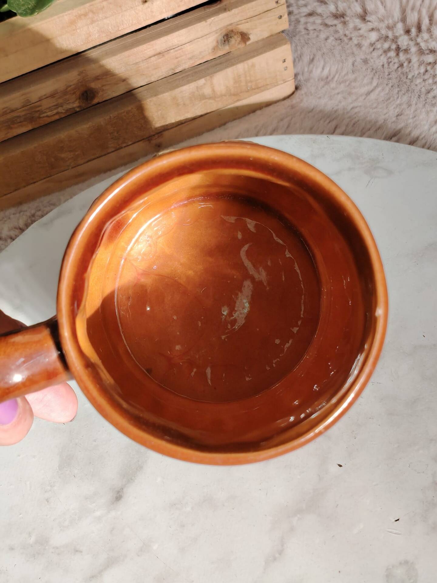 Verre en céramique façon barbotine