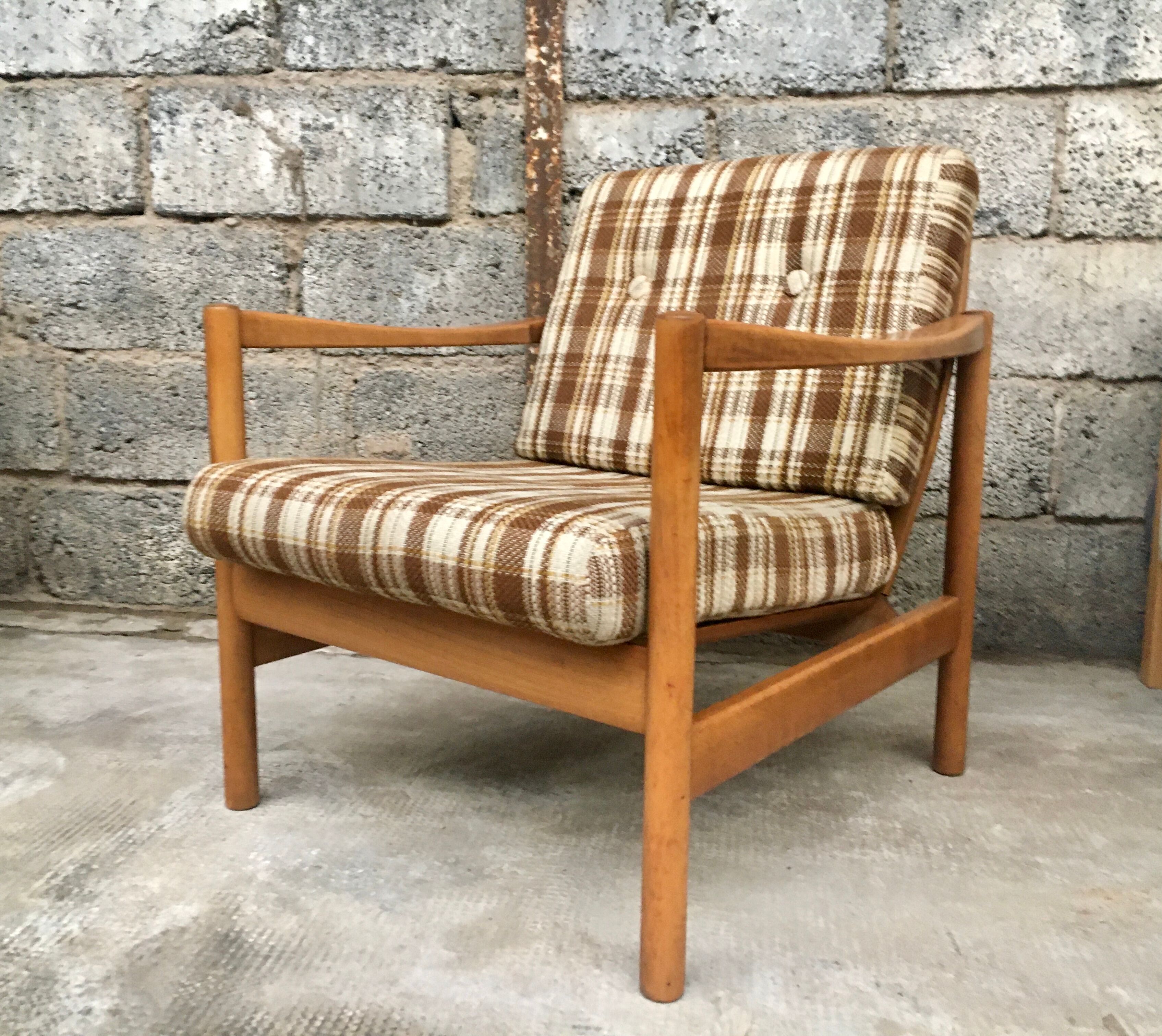 Pair of Scandinavian armchair fabric tiles