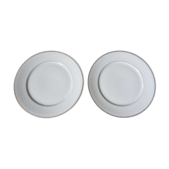 Assiettes porcelaine de Limoges Philippe Deshoulieres filets or fin