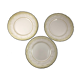 3 flat plates Gien white decorated with vine leaves and grapes