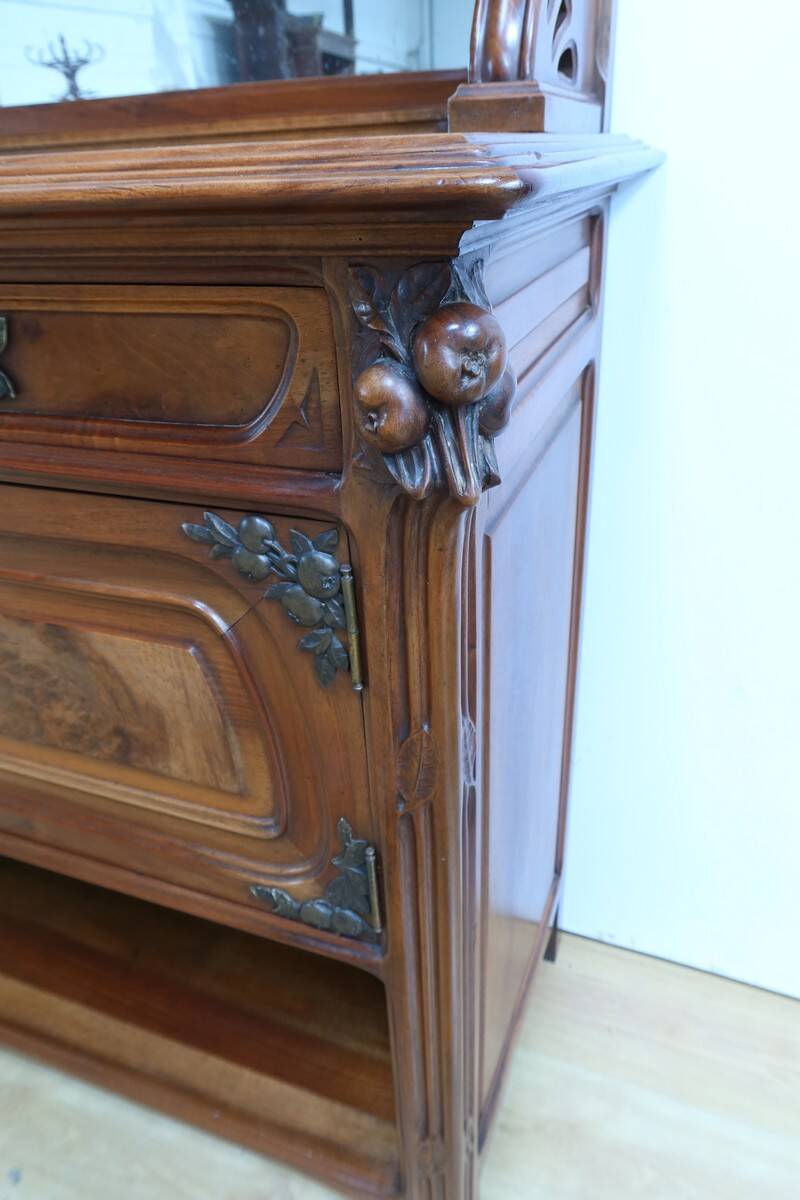 Walnut Sideboard, Art Nouveau – 1900