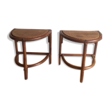 Pair rattan bedsides or couch end