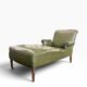 Chaise longue / fauteuil / chaise longue vintage en similicuir vert.
