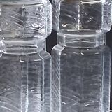 Set of 3 glass jars with old transparent lids in very good condition.