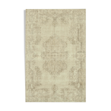 Tapis beige turc rustique noué à la main 198 cm x 307 cm