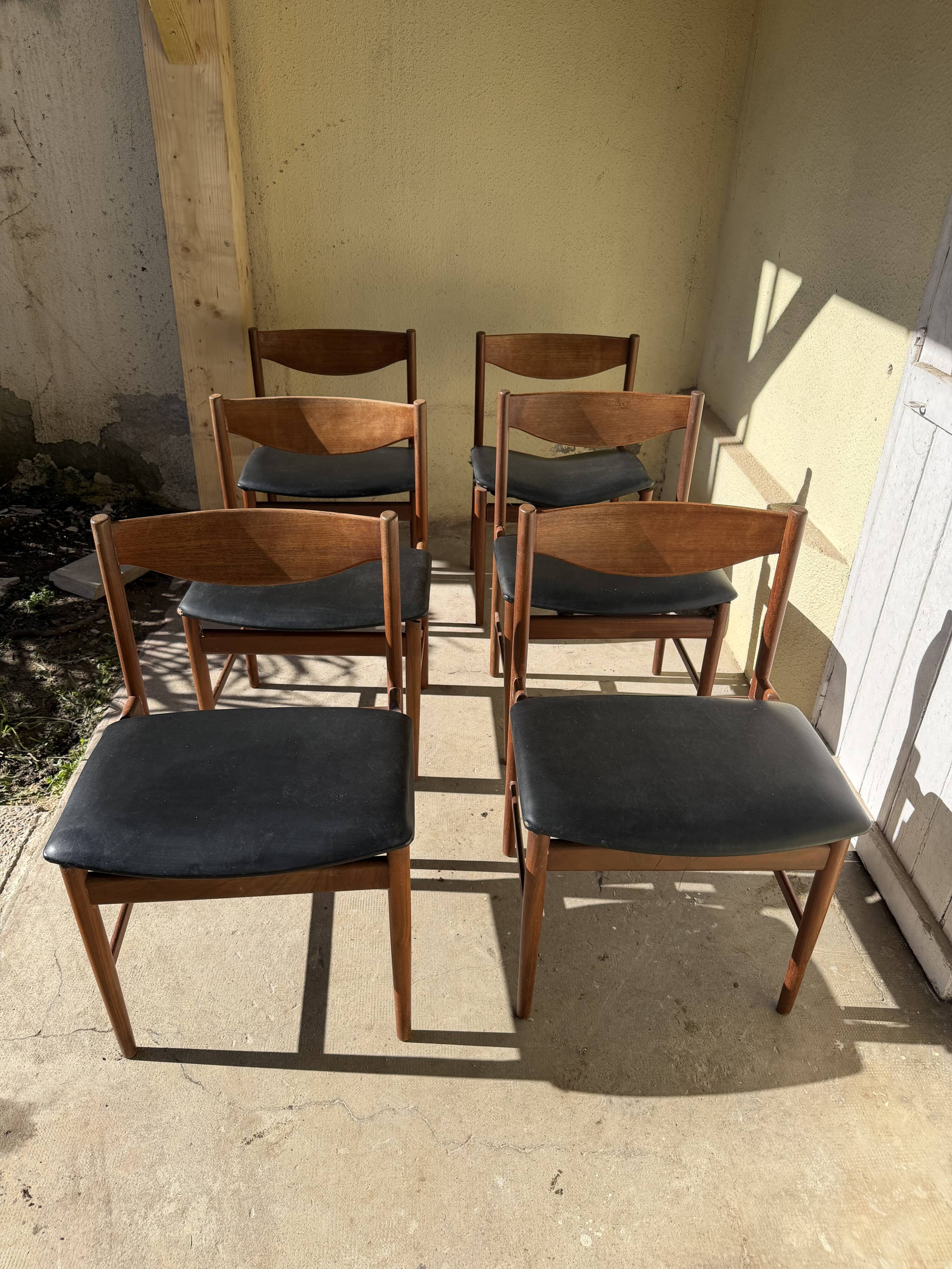 Set of 6 chairs Brand Gplan Danish design Kofod Larsen