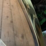 Vintage smoked oval wall mirror