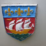 Old plate of street of La Rochelle