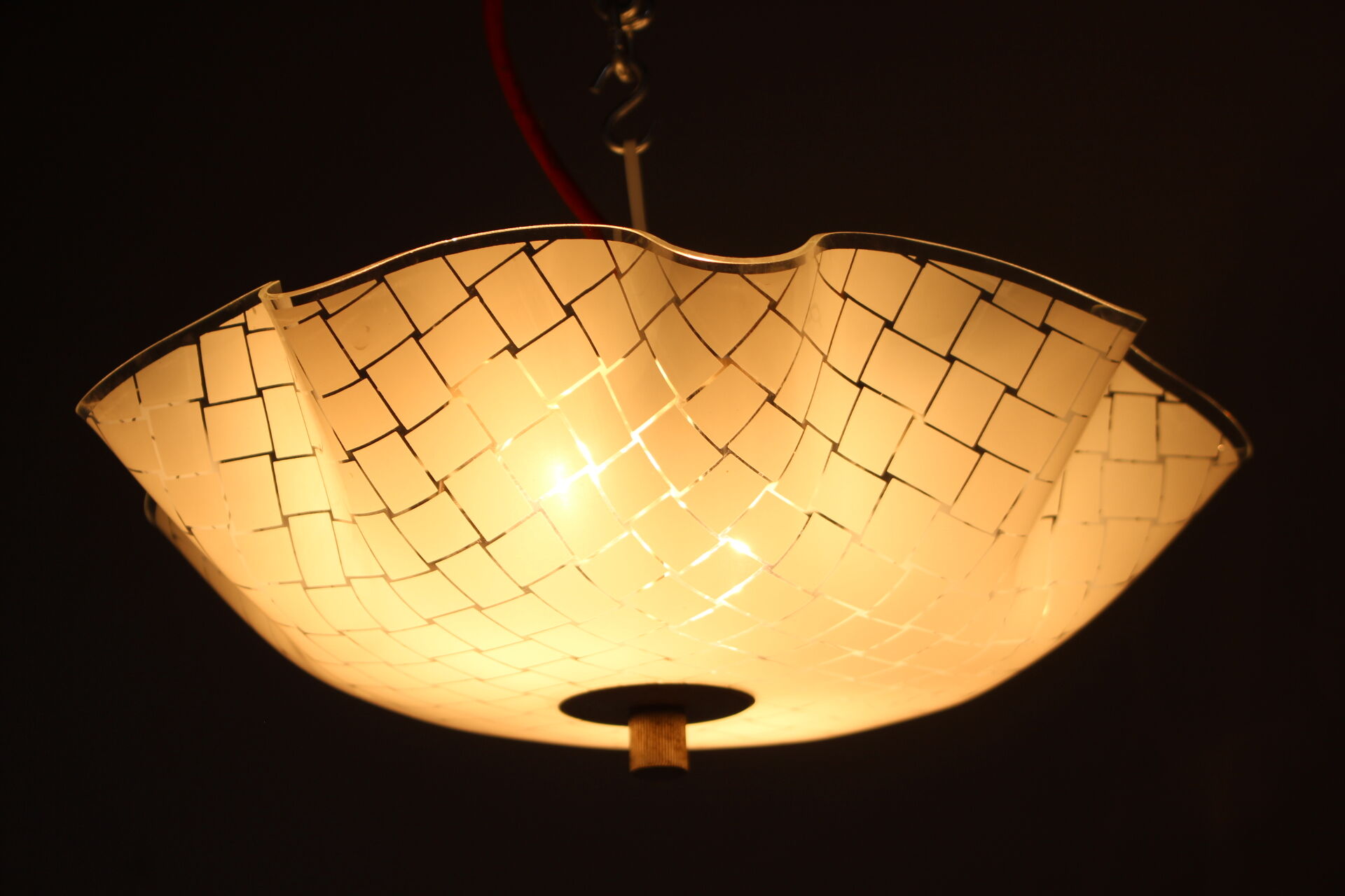 1970s Glass Pendant Lamp, Czechoslovakia