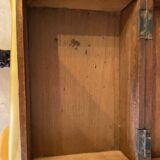 Old wooden box early 20th century market box with brass handle