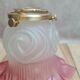Abat-jour ancien en verre dépoli rose
