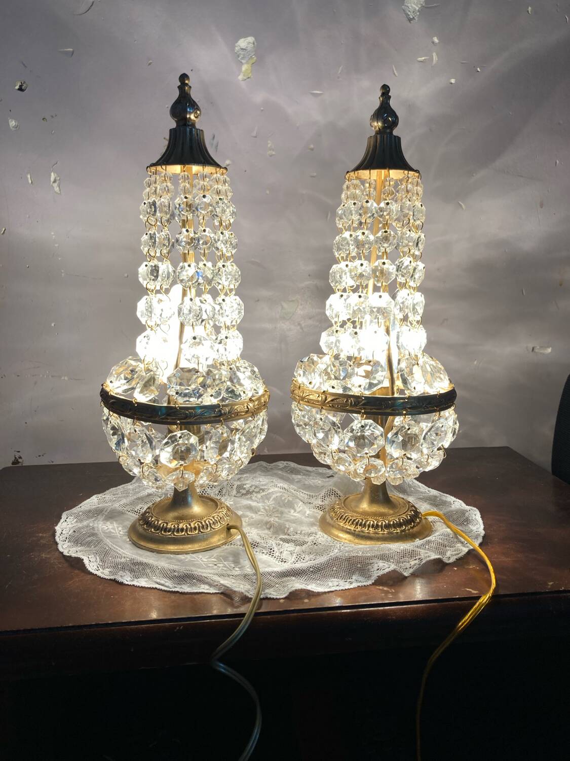 Pair of hot air balloon girandoles
