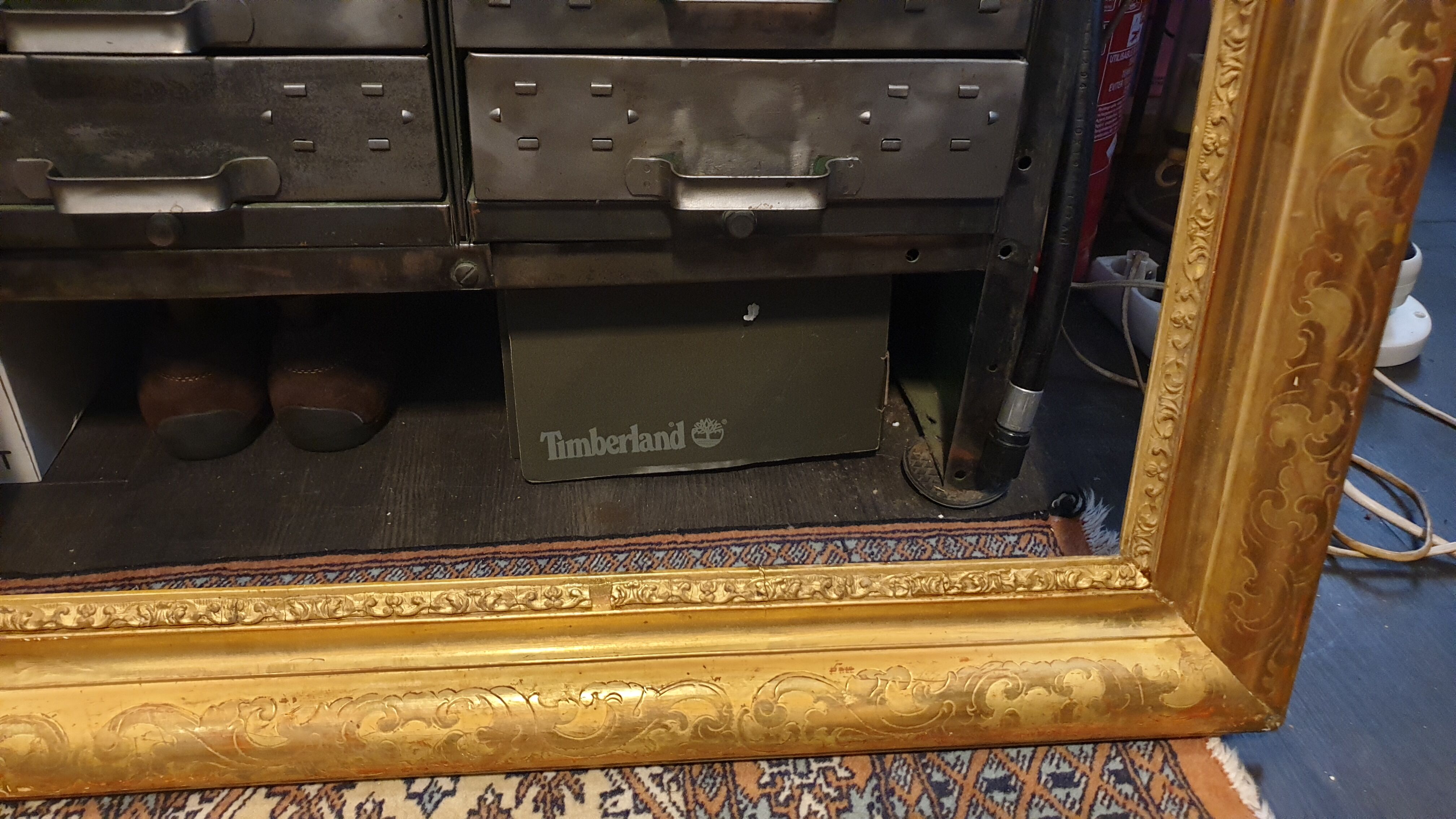 Nineteenth wood frame and gilded stucco