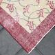 Beige & Burgundy Bordered  Floral Turkish Rug, Neutral Wool Rug, 194x290 Cm