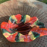 Fruit bowl in glazed ceramic stamped Vallauris, vintage 1960