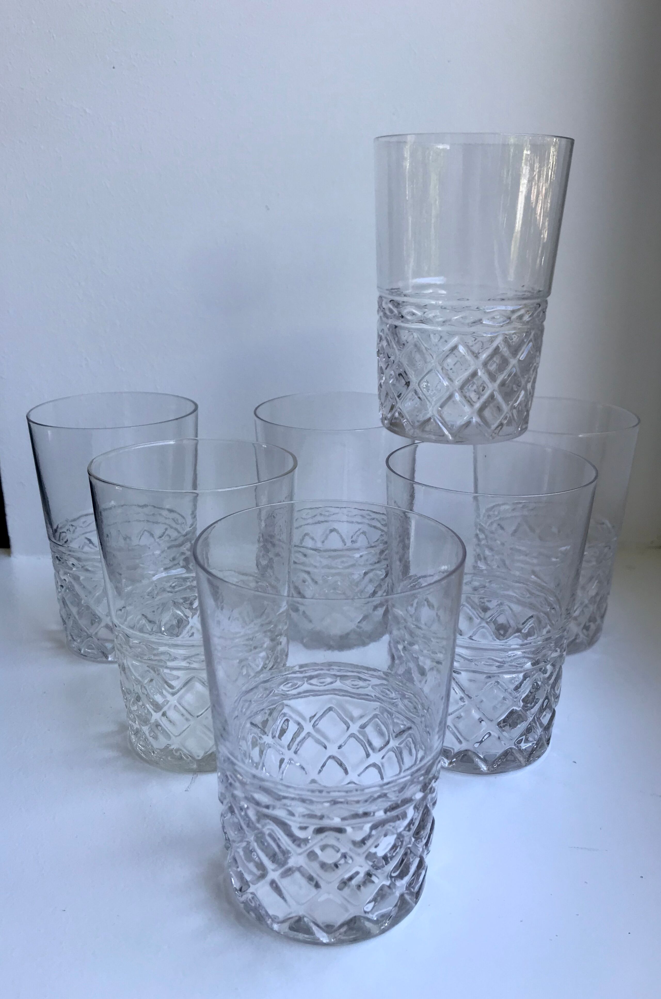 Set of 7 water glasses years 50-60