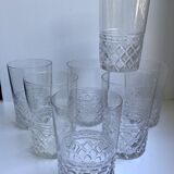 Set of 7 water glasses years 50-60