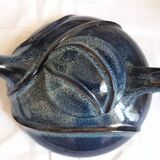 Large teapot in blue glazed Earth
