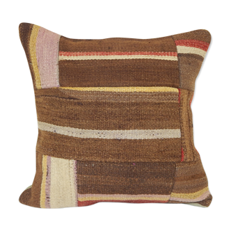 Kilim cushion patchwork organic hemp