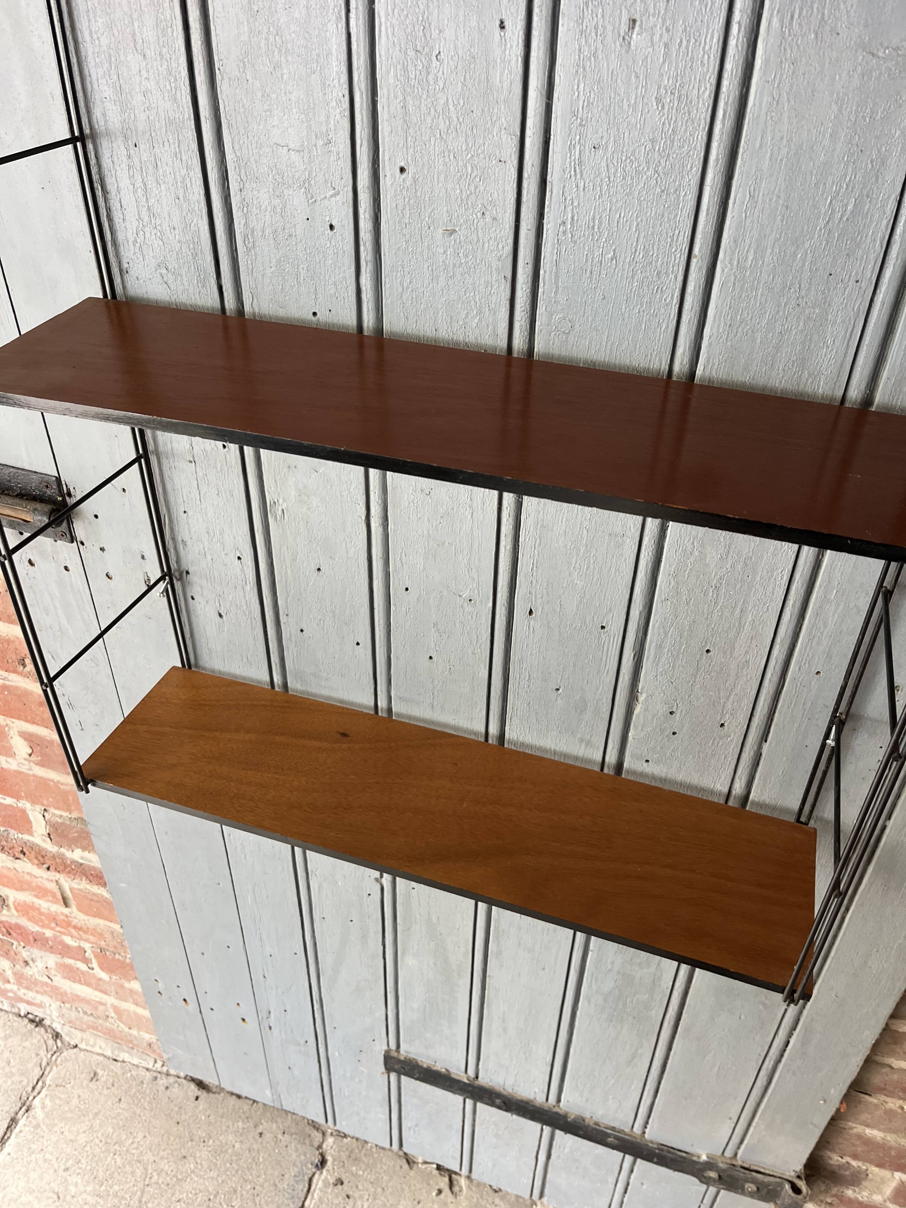 String shelf in wood and iron