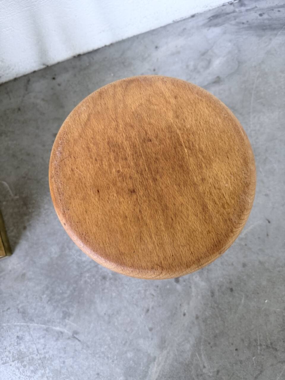 Golden oak tripod stool