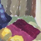 Mid-Century Modern Swedish "Lemons & Pots" Vintage Still Life Oil Painting, 1949