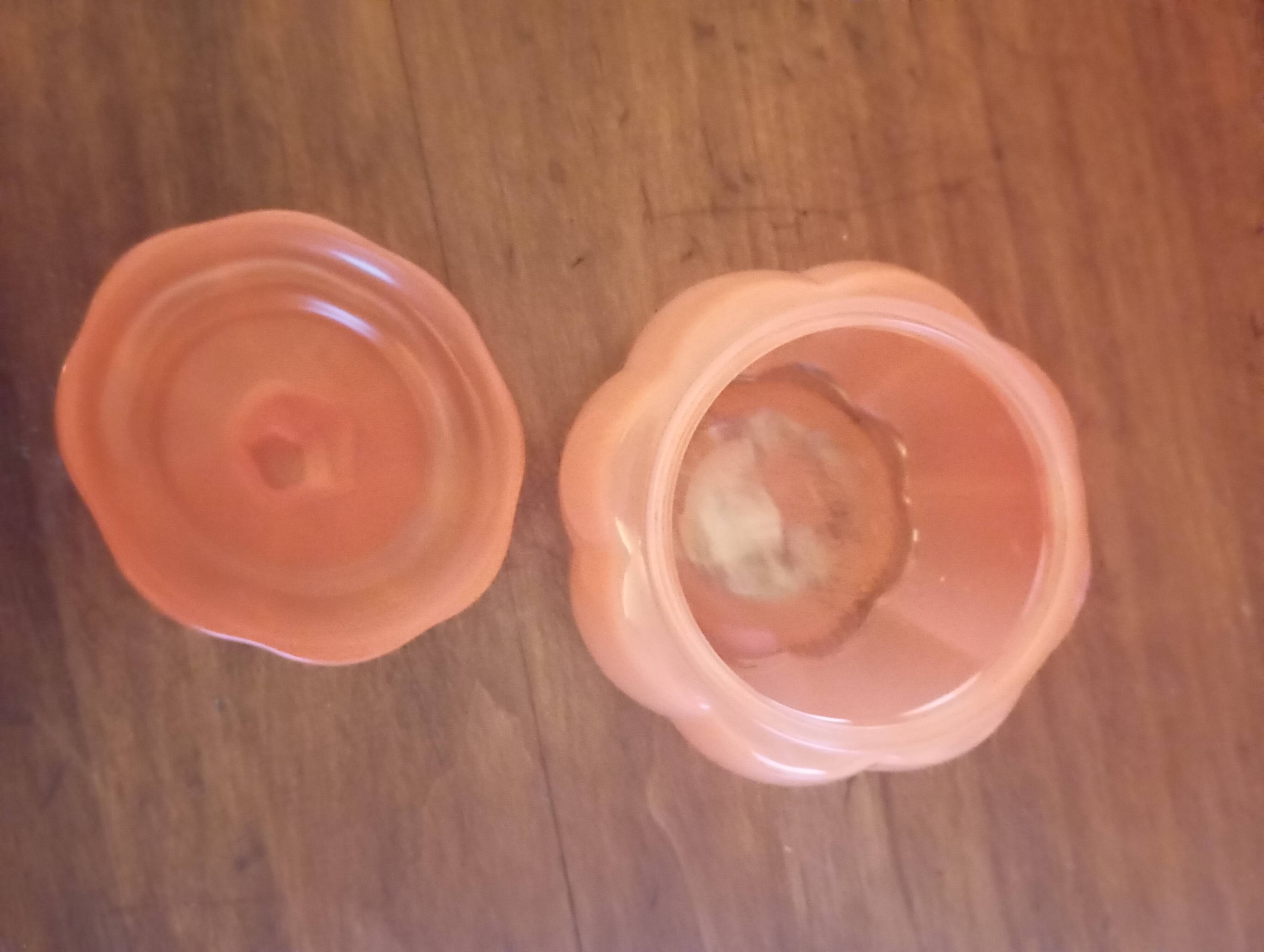 Candy box or glass sugar bowl in orange pumpkin shape