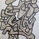 Screenprint after Jean Dubuffet framed under glass 28 cm by 30 cm