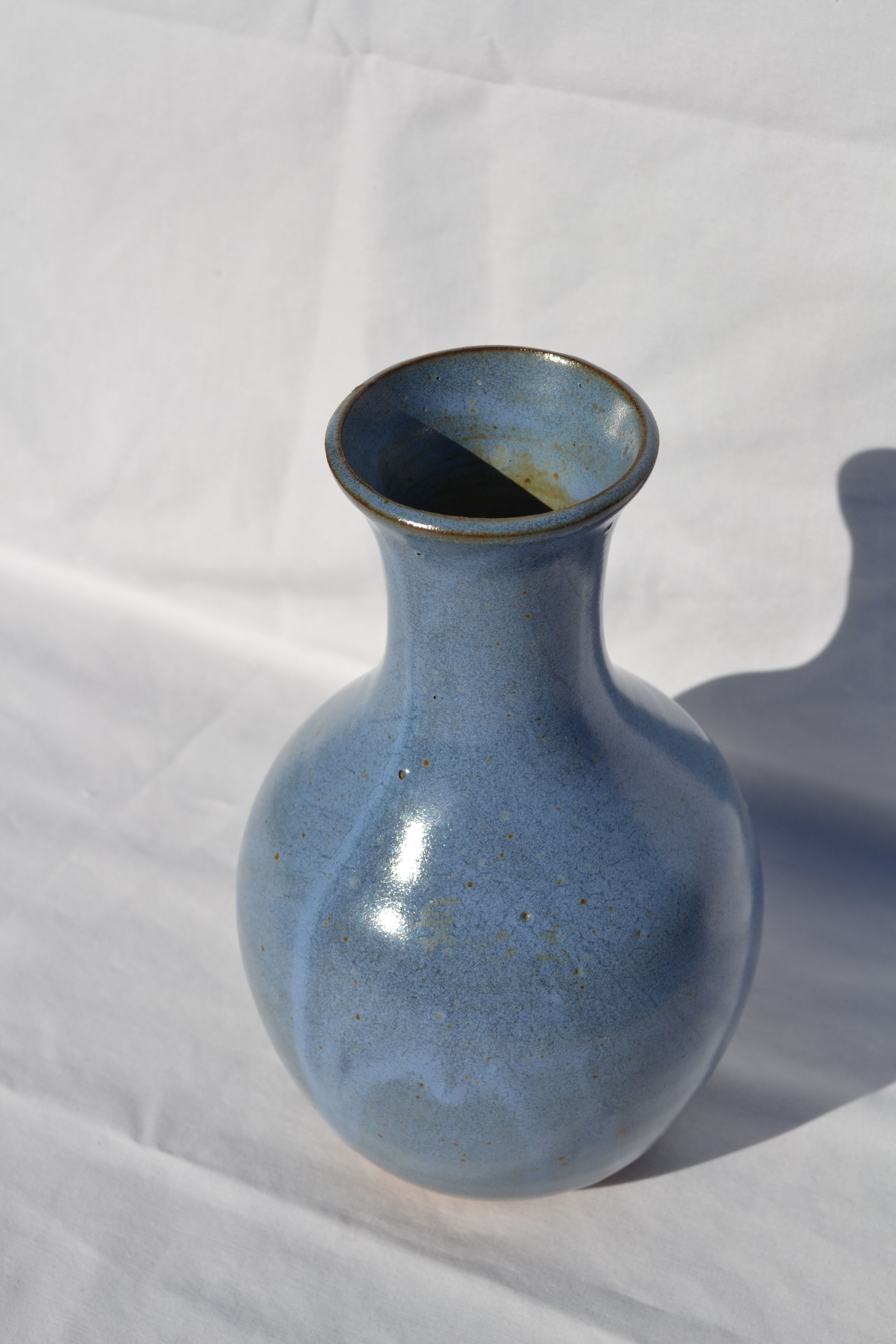 Blue stoneware vase