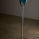 Turquoise floor lamp with plexi stem by Cosack