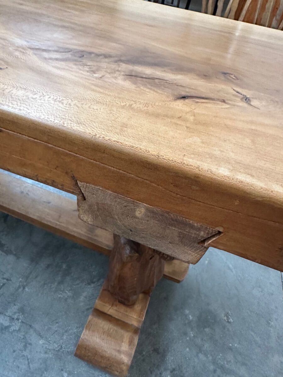 1950s mountain table in solid elm