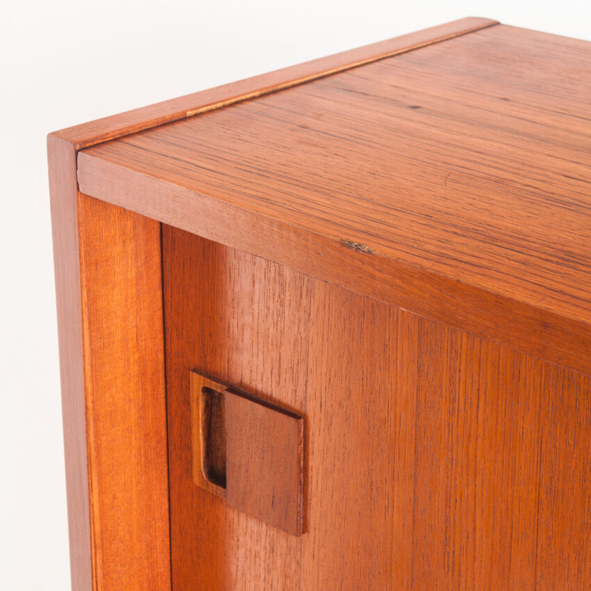 Vintage teak buffet with sliding doors, France 1960