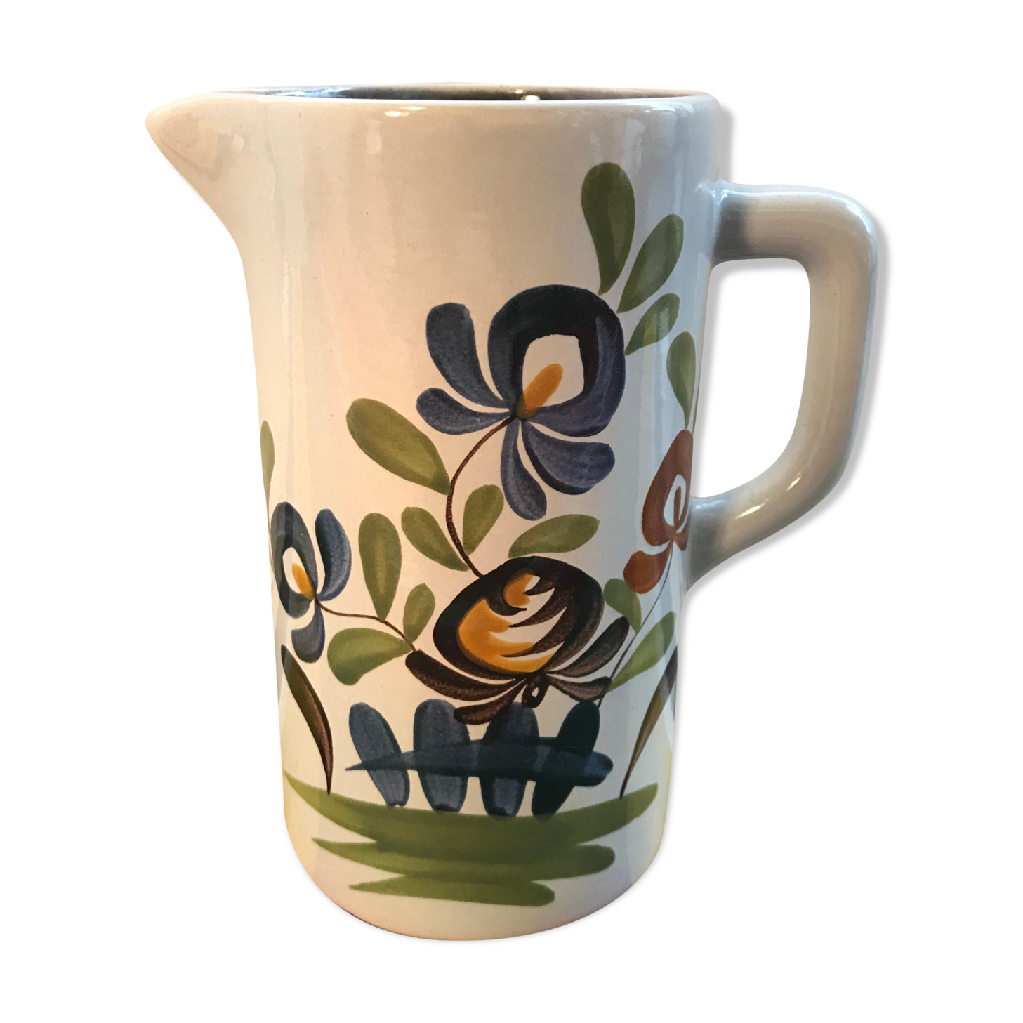 Vintage ceramic pitcher by Desvres Gabriel Fourmaintraux