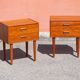 Pair of 2 vintage Danish bedside tables from the 1960s, in teak.